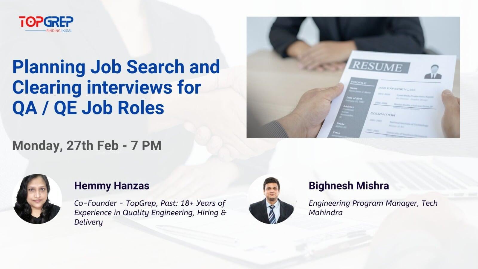 Planning a job search